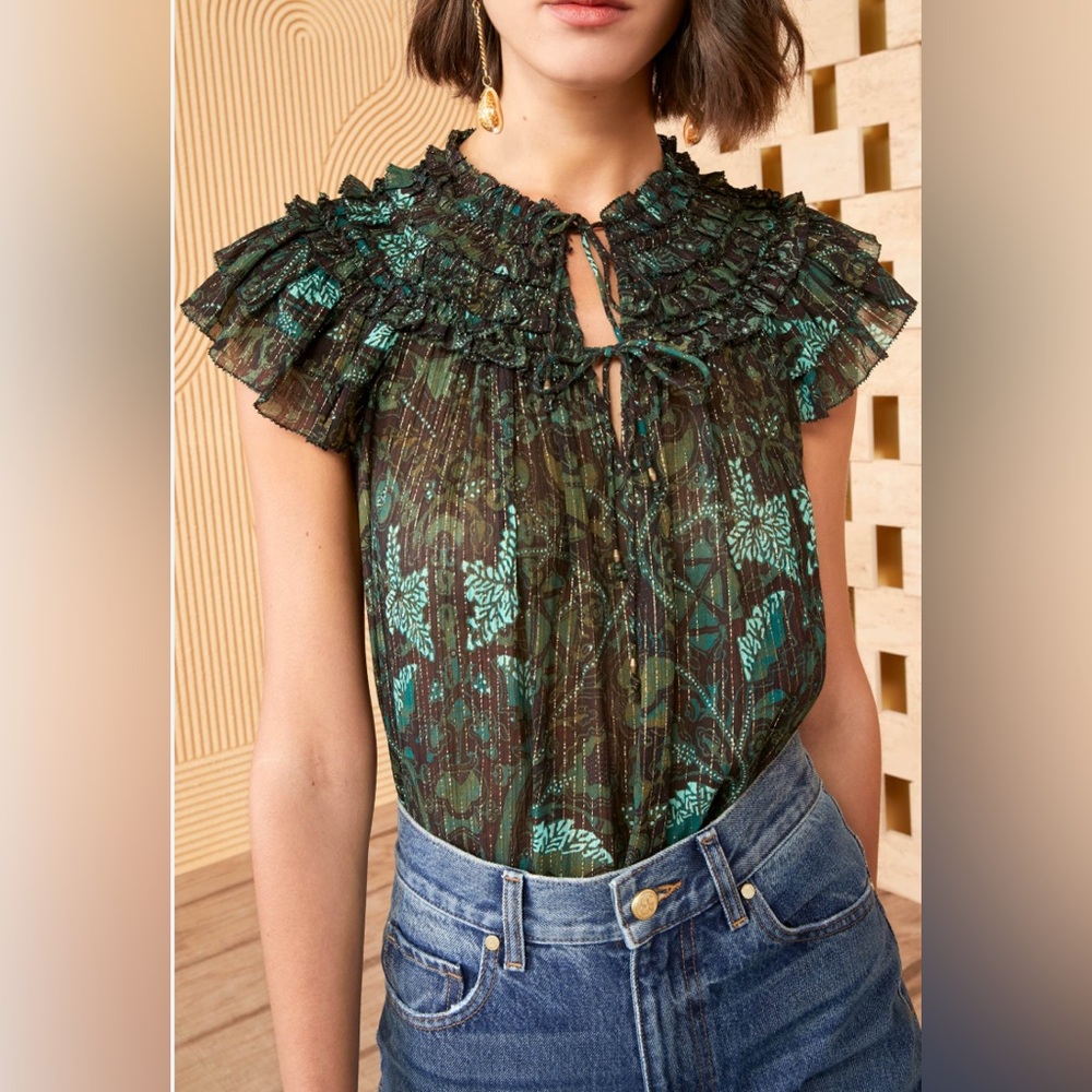 Ulla Johnson Signe Top in Rainforest
